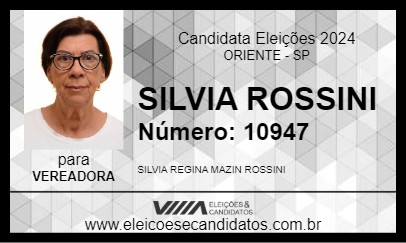 Candidato SILVIA ROSSINI 2024 - ORIENTE - Eleições