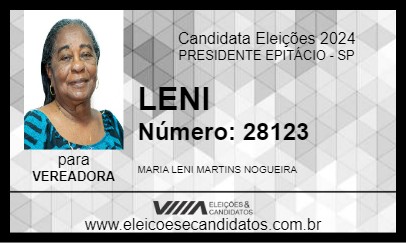 Candidato LENI 2024 - PRESIDENTE EPITÁCIO - Eleições