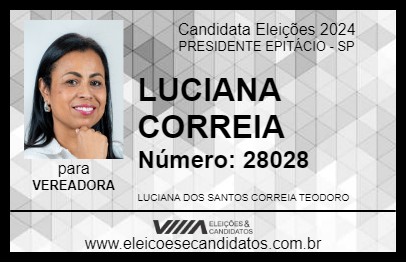 Candidato LUCIANA CORREIA 2024 - PRESIDENTE EPITÁCIO - Eleições