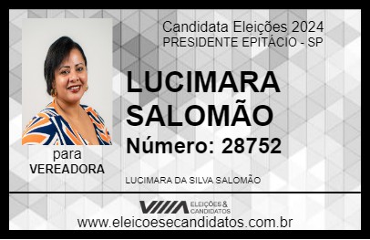 Candidato LUCIMARA SALOMÃO 2024 - PRESIDENTE EPITÁCIO - Eleições