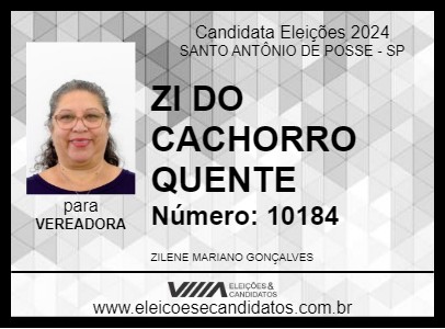 Candidato ZI DO CACHORRO QUENTE 2024 - SANTO ANTÔNIO DE POSSE - Eleições