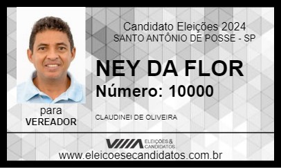 Candidato NEY DA FLOR 2024 - SANTO ANTÔNIO DE POSSE - Eleições