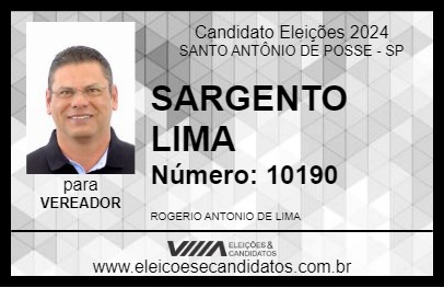 Candidato SARGENTO LIMA 2024 - SANTO ANTÔNIO DE POSSE - Eleições