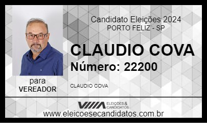 Candidato CLAUDIO COVA 2024 - PORTO FELIZ - Eleições