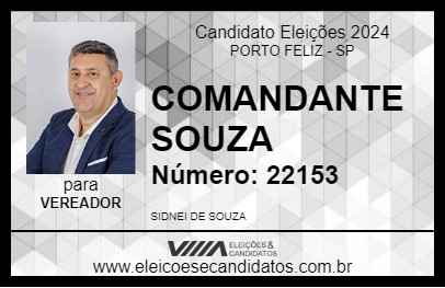 Candidato COMANDANTE SOUZA 2024 - PORTO FELIZ - Eleições