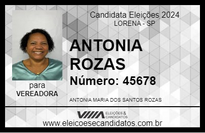 Candidato ANTONIA ROZAS 2024 - LORENA - Eleições