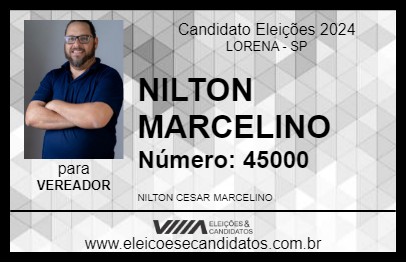 Candidato NILTON MARCELINO 2024 - LORENA - Eleições