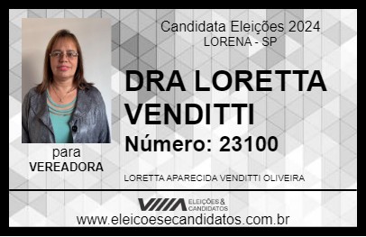 Candidato DRA LORETTA VENDITTI 2024 - LORENA - Eleições