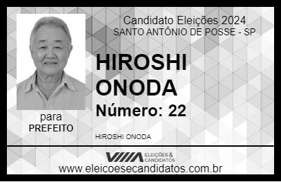 Candidato HIROSHI ONODA 2024 - SANTO ANTÔNIO DE POSSE - Eleições