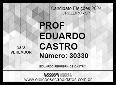 Candidato PROF EDUARDO CASTRO 2024 - CRUZEIRO - Eleições