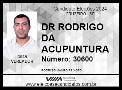 Candidato DR RODRIGO DA ACUPUNTURA 2024 - CRUZEIRO - Eleições