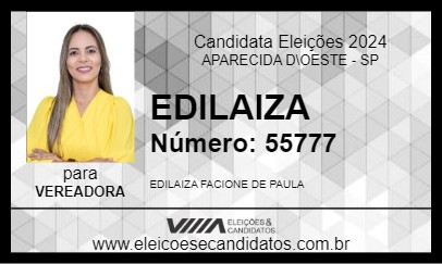 Candidato EDILAIZA 2024 - APARECIDA D\OESTE - Eleições