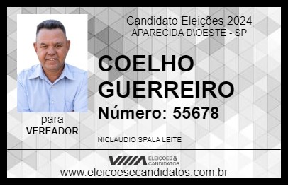 Candidato COELHO GUERREIRO 2024 - APARECIDA D\OESTE - Eleições