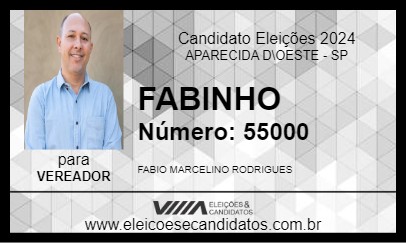 Candidato FABINHO 2024 - APARECIDA D\OESTE - Eleições