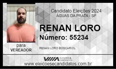 Candidato RENAN LORO 2024 - ÁGUAS DA PRATA - Eleições