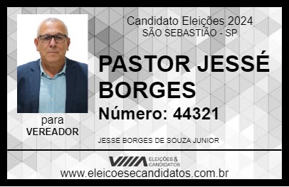 Candidato PASTOR JESSÉ BORGES 2024 - SÃO SEBASTIÃO - Eleições