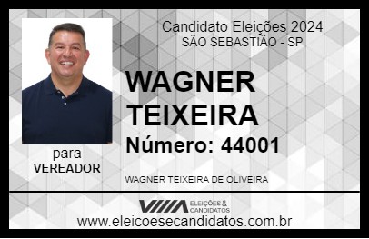 Candidato WAGNER TEIXEIRA 2024 - SÃO SEBASTIÃO - Eleições