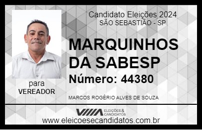 Candidato MARQUINHOS DA SABESP 2024 - SÃO SEBASTIÃO - Eleições