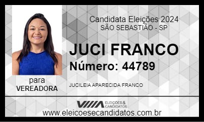 Candidato JUCI FRANCO 2024 - SÃO SEBASTIÃO - Eleições