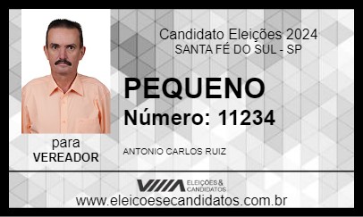 Candidato PEQUENO 2024 - SANTA FÉ DO SUL - Eleições