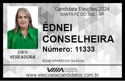 Candidato ÉDNEI CONSELHEIRA 2024 - SANTA FÉ DO SUL - Eleições