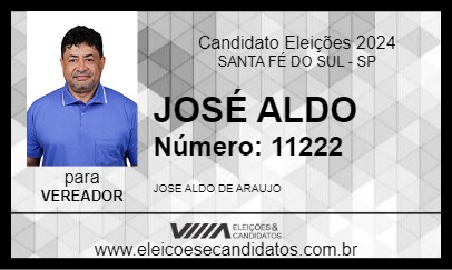 Candidato JOSÉ ALDO 2024 - SANTA FÉ DO SUL - Eleições