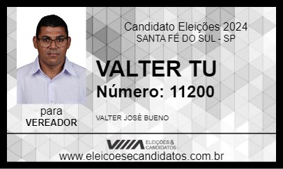 Candidato VALTER TU 2024 - SANTA FÉ DO SUL - Eleições