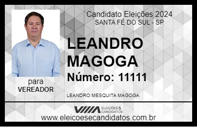 Candidato LEANDRO MAGOGA 2024 - SANTA FÉ DO SUL - Eleições