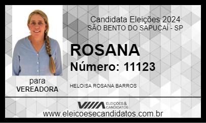 Candidato ROSANA 2024 - SÃO BENTO DO SAPUCAÍ - Eleições