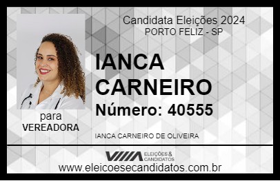 Candidato IANCA CARNEIRO 2024 - PORTO FELIZ - Eleições