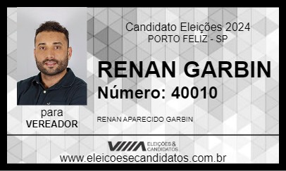 Candidato RENAN GARBIN 2024 - PORTO FELIZ - Eleições