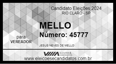 Candidato MELLO 2024 - RIO CLARO - Eleições