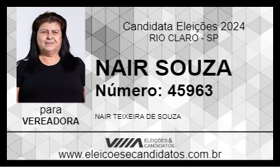 Candidato NAIR SOUZA 2024 - RIO CLARO - Eleições