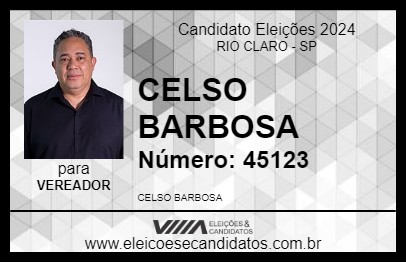 Candidato CELSO BARBOSA 2024 - RIO CLARO - Eleições