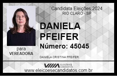 Candidato DANIELA PFEIFER 2024 - RIO CLARO - Eleições