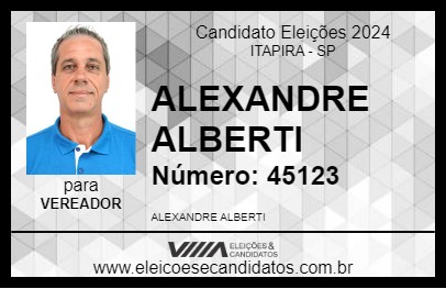 Candidato ALEXANDRE ALBERTI 2024 - ITAPIRA - Eleições