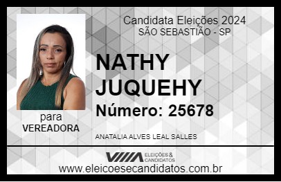 Candidato NATHY JUQUEHY 2024 - SÃO SEBASTIÃO - Eleições