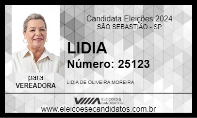 Candidato LIDIA 2024 - SÃO SEBASTIÃO - Eleições