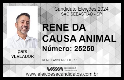 Candidato RENE DA CAUSA ANIMAL 2024 - SÃO SEBASTIÃO - Eleições