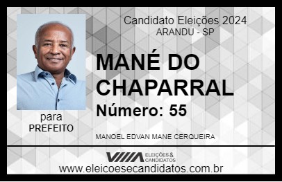 Candidato MANÉ DO CHAPARRAL 2024 - ARANDU - Eleições