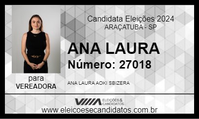 Candidato ANA LAURA AOKI SBIZERA 2024 - ARAÇATUBA - Eleições