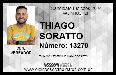 Candidato THIAGO SORATTO 2024 - VALINHOS - Eleições