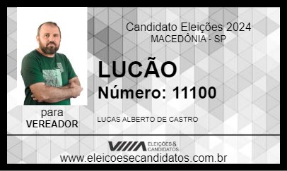 Candidato LUCÃO 2024 - MACEDÔNIA - Eleições