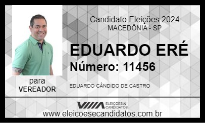 Candidato EDUARDO ERÉ 2024 - MACEDÔNIA - Eleições