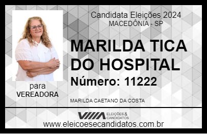 Candidato MARILDA TICA DO HOSPITAL 2024 - MACEDÔNIA - Eleições