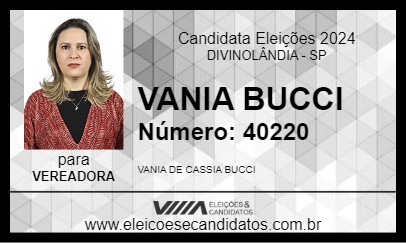 Candidato VANIA BUCCI 2024 - DIVINOLÂNDIA - Eleições