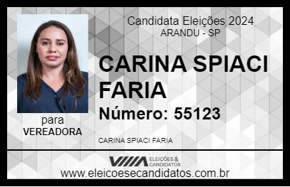 Candidato CARINA SPIACI FARIA 2024 - ARANDU - Eleições