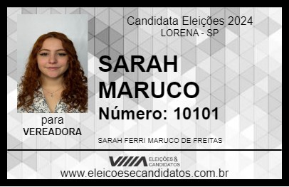 Candidato SARAH MARUCO 2024 - LORENA - Eleições