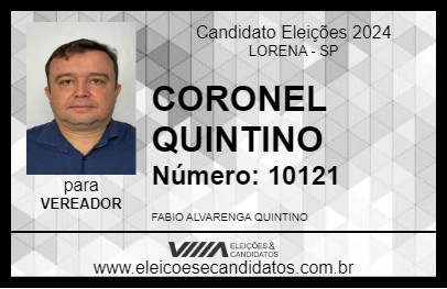 Candidato CORONEL QUINTINO 2024 - LORENA - Eleições