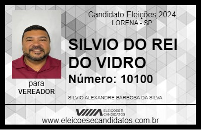 Candidato SILVIO DO REI DO VIDRO 2024 - LORENA - Eleições